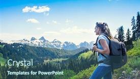  Presentation with snow day - Cool new presentation theme with mountain range at mount rainier backdrop and a ocean colored foreground