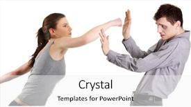  Presentation with women - Slide set enhanced with woman hit - attractive young couple fighting women background and a white colored foreground