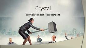  Presentation with violence woman - Colorful PPT theme enhanced with woman hit - business violence backdrop and a light gray colored foreground