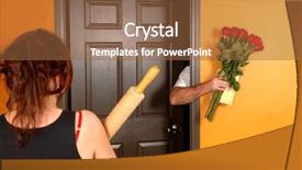  Presentation with late - Beautiful presentation featuring woman hit - husband coming home late backdrop and a tawny brown colored foreground