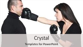  Presentation with studio - Beautiful presentation theme featuring woman hit - studio shot portrait on isolated backdrop and a  colored foreground