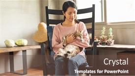  Presentation with fat - Slide deck enhanced with woman-hold-a-fat-tabby background and a tawny brown colored foreground