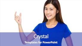  Presentation with internet of thing - Presentation theme having woman hold a small thing background and a royal blue colored foreground