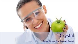  Presentation with tooth brush - PPT layouts consisting of woman hold green fresh apple background and a lemonade colored foreground