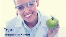 Presentation with tooth brush - Cool new PPT layouts with woman hold green fresh apple backdrop and a  colored foreground