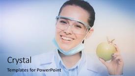  Presentation with tooth brush - PPT layouts featuring woman hold green fresh apple background and a light blue colored foreground