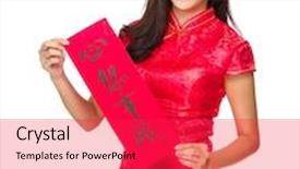  Presentation with dreams - Audience pleasing PPT theme consisting of turis - woman hold with fai chun backdrop and a red colored foreground