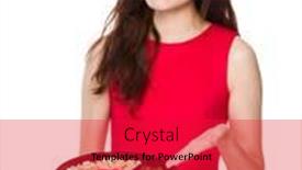  Presentation with lunar new year - Audience pleasing presentation theme consisting of woman hold with snack tray for lunar new year backdrop and a red colored foreground