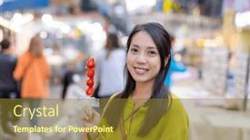  Presentation with strawberry - PPT theme enhanced with woman-hold-with-tanghulu-traditional background and a tawny brown colored foreground