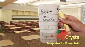  Presentation with best achievers - Amazing slide set having woman holding a best teacher backdrop and a tawny brown colored foreground