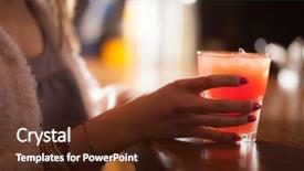  Presentation with cocktail - Audience pleasing slide deck consisting of woman holding a cocktail glass backdrop and a tawny brown colored foreground