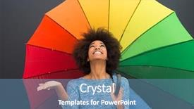  Presentation with african american doctors - Cool new slides with woman holding a colorful umbrella backdrop and a teal colored foreground