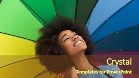  Presentation with african american sex - Colorful PPT theme enhanced with woman holding a colorful umbrella backdrop and a tawny brown colored foreground