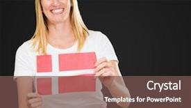  Presentation with black woman - Beautiful theme featuring woman holding a denmark flag backdrop and a violet colored foreground