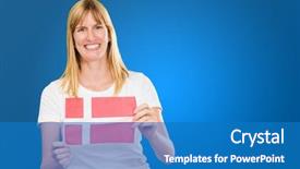  Presentation with denmark - PPT theme featuring woman holding a denmark flag background and a  colored foreground