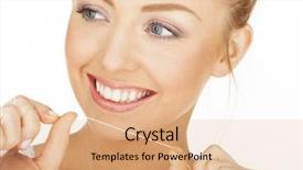  Presentation with dental floss - Cool new presentation design with woman holding a dental floss backdrop and a coral colored foreground