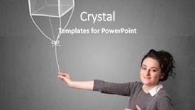  Presentation with man and woman divorce drawing - PPT layouts enhanced with woman holding a drawn cube background and a  colored foreground