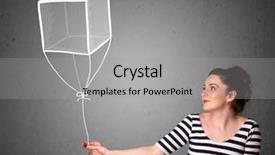  Presentation with man and woman divorce drawing - Presentation with woman holding a drawn cube background and a  colored foreground