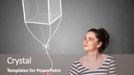  Presentation with man and woman divorce drawing - Theme having woman holding a drawn cube background and a  colored foreground