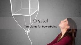  Presentation with cube - Cool new slide set with woman holding a drawn cube backdrop and a  colored foreground