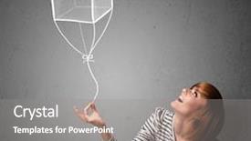  Presentation with man and woman divorce drawing - Theme enhanced with woman holding a drawn cube background and a gray colored foreground