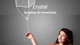  Presentation with man and woman divorce drawing - Presentation design consisting of woman holding a drawn cube background and a  colored foreground