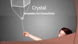  Presentation with man and woman divorce drawing - PPT theme featuring woman holding a drawn cube background and a  colored foreground