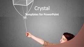  Presentation with man and woman divorce drawing - Presentation theme featuring woman holding a drawn cube background and a  colored foreground