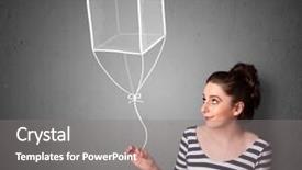  Presentation with man and woman divorce drawing - Audience pleasing PPT layouts consisting of woman holding a drawn cube backdrop and a  colored foreground