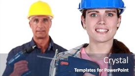  Presentation with falling jigsaw pieces - Slide deck having woman holding a jigsaw background and a ocean colored foreground