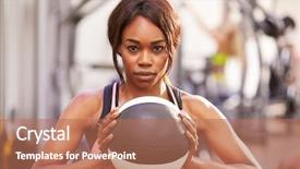  Presentation with gym ball - Presentation theme with woman holding a medicine background and a coral colored foreground