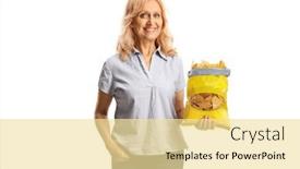  Presentation with tortilla - PPT layouts with woman-holding-a-pack background and a blonde colored foreground