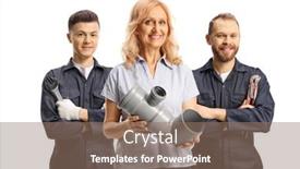  Presentation with water pipe - Slides having woman-holding-a-plastic-water background and a coral colored foreground