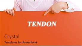  Presentation with poster - Presentation theme having woman-holding-a-poster background and a red colored foreground