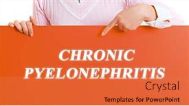  Presentation with poster - PPT theme consisting of woman-holding-a-poster background and a coral colored foreground