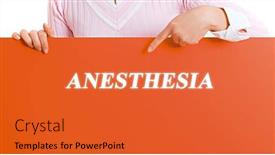  Presentation with medical anesthesia - Slide set having woman-holding-a-poster background and a red colored foreground
