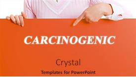  Presentation with carcinogenic - Theme featuring woman-holding-a-poster background and a red colored foreground
