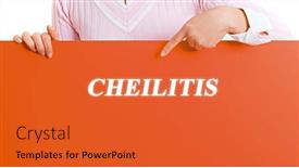  Presentation with poster - Presentation design consisting of woman-holding-a-poster background and a red colored foreground