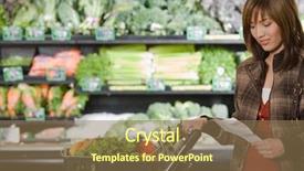  Presentation with woman pushing shopping trolley - Colorful slides enhanced with woman holding a shopping list backdrop and a coral colored foreground