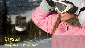  Presentation with ski - Slide set consisting of woman holding a ski mask background and a tawny brown colored foreground