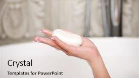  Presentation with soap - Presentation with woman holding a soap background and a lemonade colored foreground