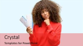  Presentation with african american christianity - Audience pleasing PPT theme consisting of woman holding airline boarding pass backdrop and a red colored foreground