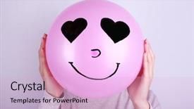  Presentation with balloon - Slides with woman holding balloon in front background and a lavender colored foreground