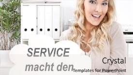  Presentation with difference - PPT theme with woman holding board service makes difference text background and a lemonade colored foreground