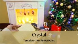  Presentation with book - PPT theme with woman holding book in front background and a yellow colored foreground