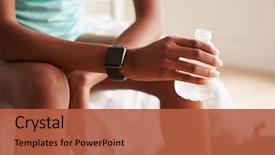  Presentation with water bottle - Audience pleasing presentation consisting of woman holding bottle of water backdrop and a red colored foreground