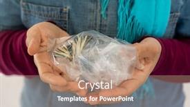  Presentation with plastic bag - Audience pleasing presentation theme consisting of woman-holding-buttefrly-trapped backdrop and a coral colored foreground