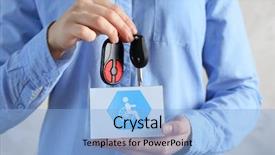  Presentation with handicap - Slide set enhanced with woman holding car key background and a light blue colored foreground