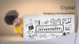  Presentation with composite - Beautiful theme featuring woman holding card and music backdrop and a lemonade colored foreground