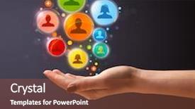  Presentation with network - Amazing PPT layouts having woman holding colorful social network backdrop and a tawny brown colored foreground